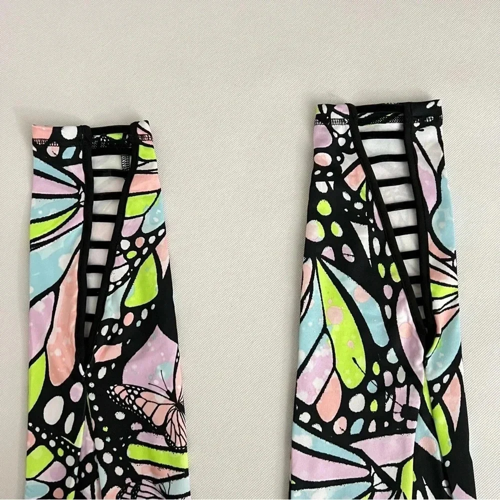 Justice Ankle Girls Butterfly Print Collection Legging Multicolored High Rise